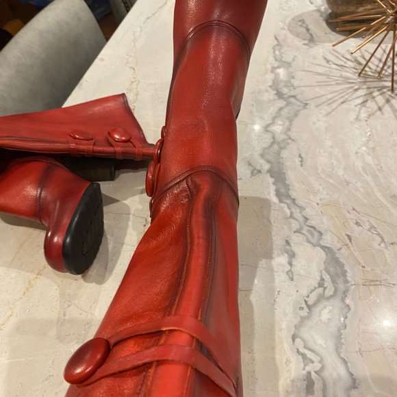 Red Leather Boots - new without tags - Picture 9 of 13